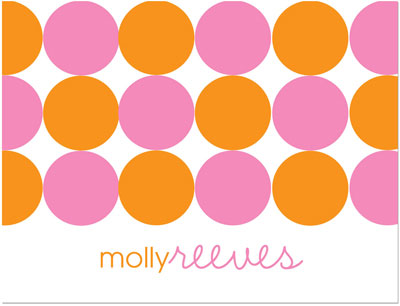 Note Cards/Stationery by Prints Charming - Pink & Orange Modern Circles (Folded)