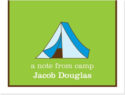 Note Cards/Stationery by Prints Charming - Blue Tent Camp (Folded)