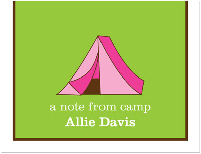 Note Cards/Stationery by Prints Charming - Pink Tent Camp (Folded) Note Cards/Stationery by Prints Charming - Pink Tent Camp (Folded)