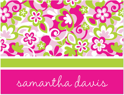 Note Cards/Stationery by Prints Charming - Playful Pink Floral (Folded) Note Cards/Stationery by Prints Charming - Playful Pink Floral (Folded)