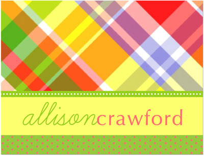 Note Cards/Stationery by Prints Charming - Fun & Bright Multi Color Plaid (Folded) Note Cards/Stationery by Prints Charming - Fun & Bright Multi Color Plaid (Folded)