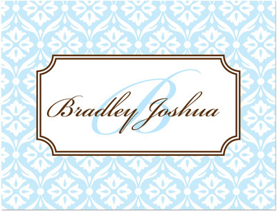 Note Cards/Stationery by Prints Charming - Light Blue & White Lace Pattern (Folded)