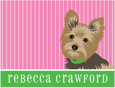 Note Cards/Stationery by Prints Charming - Yorkie Pinstripe (Folded) Note Cards/Stationery by Prints Charming - Yorkie Pinstripe (Folded)