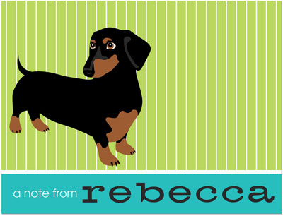 Note Cards/Stationery by Prints Charming - Dachshund Pinstripe (Folded)