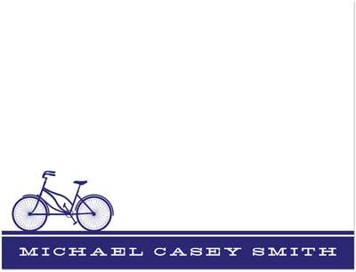 Note Cards/Stationery by Prints Charming - Navy Bicycle Silhouette (Flat)