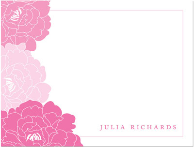 Note Cards/Stationery by Prints Charming - Pink Elegant Floral (Flat)
