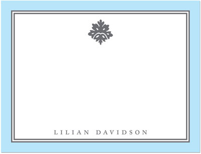 Note Cards/Stationery by Prints Charming - Light Blue & Grey Decorative Element (Flat)