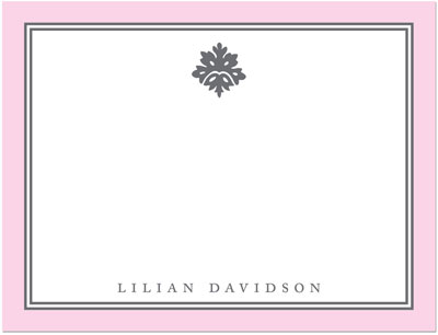 Note Cards/Stationery by Prints Charming - Light Pink & Grey Decorative Element (Flat)