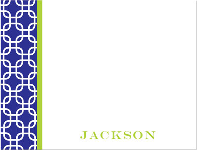 Note Cards/Stationery by Prints Charming - Navy & Lime Stylish Chain (Flat) Note Cards/Stationery by Prints Charming - Navy & Lime Stylish Chain (Flat)