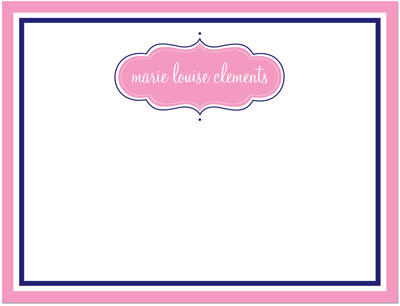 Note Cards/Stationery by Prints Charming - Pink & Navy Decorative Element (Flat)