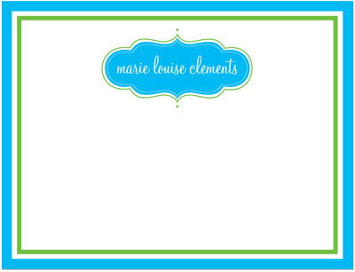 Note Cards/Stationery by Prints Charming - Aqua & Green Decorative Element (Flat)