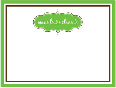 Note Cards/Stationery by Prints Charming - Green & Brown Decorative Element (Flat)