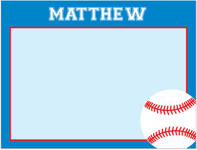Note Cards/Stationery by Prints Charming - Blue Baseball (Flat) Note Cards/Stationery by Prints Charming - Blue Baseball (Flat)