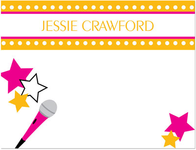 Note Cards/Stationery by Prints Charming - Orange & Pink Rock Star (Flat) Note Cards/Stationery by Prints Charming - Orange & Pink Rock Star (Flat)