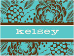 Prints Charming Note Cards/Stationery - Retro Floral (Folded)