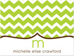 Note Cards/Stationery by Prints Charming - Lime Chevron (Folded)