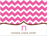 Note Cards/Stationery by Prints Charming - Hot Pink Chevron (Folded)