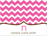 Note Cards/Stationery by Prints Charming - Hot Pink Chevron (Folded)