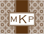 Note Cards/Stationery by Prints Charming - Brown Monogram (Folded)