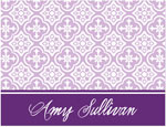Note Cards/Stationery by Prints Charming - Lavender & Purple Classic Pattern (Folded)