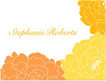 Note Cards/Stationery by Prints Charming - Orange & Yellow Elegant Floral (Folded)