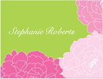 Note Cards/Stationery by Prints Charming - Elegant Pink Floral With Lime Background (Folded)