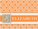 Note Cards/Stationery by Prints Charming - Orange & Sand Geometric Print (Folded)
