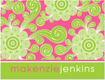 Note Cards/Stationery by Prints Charming - Pink & Lime Funky Floral (Folded)