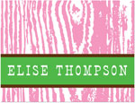 Note Cards/Stationery by Prints Charming - Pink & Green Faux Bois (Folded)