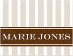 Note Cards/Stationery by Prints Charming - Sand & Brown Classic Stripe (Folded)