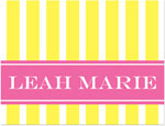 Note Cards/Stationery by Prints Charming - Yellow & Pink Classic Stripe (Folded)
