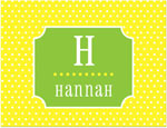 Note Cards/Stationery by Prints Charming - Yellow & Green Tiny Dots (Folded)