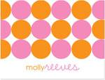 Note Cards/Stationery by Prints Charming - Pink & Orange Modern Circles (Folded)