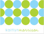 Note Cards/Stationery by Prints Charming - Aqua & Lime Modern Circles (Folded)