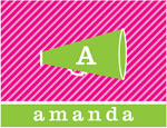 Note Cards/Stationery by Prints Charming - Pink & Green Megaphone Custom (Folded)