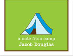 Prints Charming Note Cards/Stationery - Blue Tent Camp (Folded)
