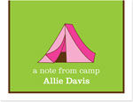 Prints Charming Note Cards/Stationery - Pink Tent Camp (Folded)
