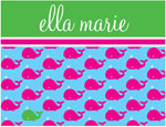Note Cards/Stationery by Prints Charming - Pink Whale Pattern (Folded)
