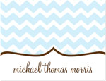 Note Cards/Stationery by Prints Charming - Light Blue Chevron (Folded)