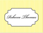 Note Cards/Stationery by Prints Charming - Light Yellow Elegant Pinstripe (Folded)