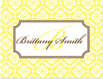 Note Cards/Stationery by Prints Charming - Light Yellow & White Lace Pattern (Folded)