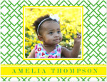 Prints Charming Note Cards/Stationery - Green & Yellow Geometric Print Photo (Folded)