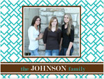 Note Cards/Stationery by Prints Charming - Turquoise & Brown Geometric Print Photo (Folded)