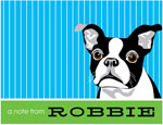 Note Cards/Stationery by Prints Charming - Boston Terrier Pinstripe (Folded)