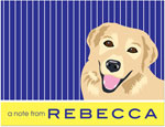 Note Cards/Stationery by Prints Charming - Golden Retriever Pinstripe (Folded)