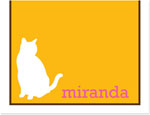 Note Cards/Stationery by Prints Charming - Orange Cat Silhouette (Folded)