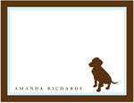 Note Cards/Stationery by Prints Charming - Brown & Light Blue Dog Silhouette (Flat)