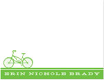 Note Cards/Stationery by Prints Charming - Green Bicycle Silhouette (Flat)