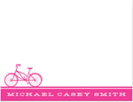 Note Cards/Stationery by Prints Charming - Hot Pink Bicycle Silhouette (Flat)