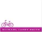 Note Cards/Stationery by Prints Charming - Fuchsia Bicycle Silhouette (Flat)